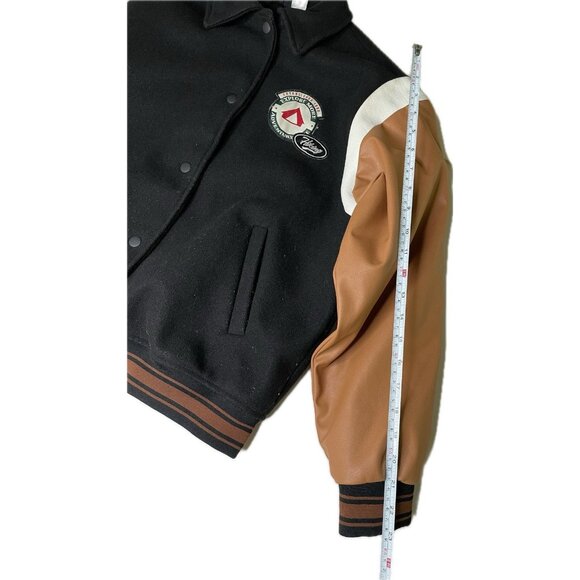 H&M Women’s Baseball Varsity jacket - Black/Brown Oversized XS/S - Picture 10 of 10